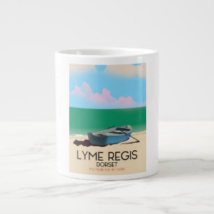 Taza De Café Gigante Lyme Regis, poster de viajes Dorset Vintage.