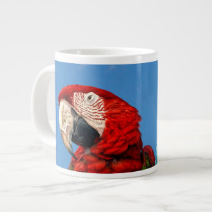 Taza De Café Gigante Macao azul y amarillo, machaca escarlata