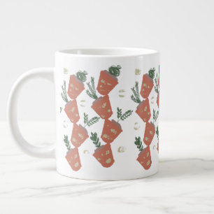 Taza De Café Gigante Macetas de terracota con suculentas y helechos ver