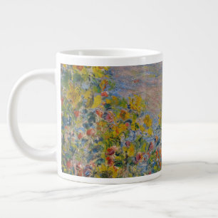 Taza De Café Gigante Macizos de flores en Vétheuil, paisaje impresionis