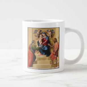 Taza De Café Gigante Madonna y niño Enthroned con Santa María