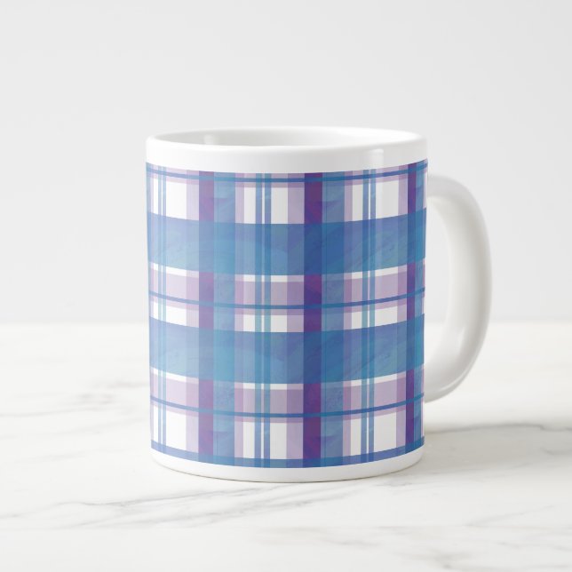 Taza De Café Gigante Madras cubiertas azul y púrpura (Derecha)