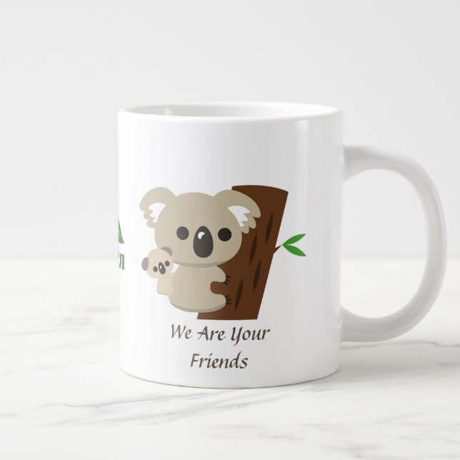 Taza De Café Gigante Madre De La Familia Corta, Koala, Lleva Bebé (Derecha)