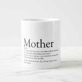 Taza De Café Gigante Madre Definición Cita Divertido Negro Y Blanco