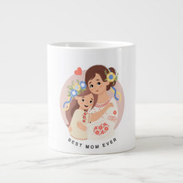 Taza De Café Gigante Madre e hija educada - Mugre del día de la madre