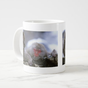 Taza De Café Gigante Madre e hijo de mono de nieve, Jigokudani, Nagano,