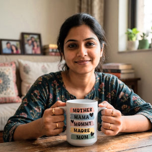 Taza De Café Gigante Madre Mamá Mami Mama Mom Mug   Lindo Multilingüe
