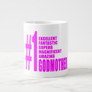 Taza De Café Gigante Madrinas modernas rosadas: Madrina del número uno