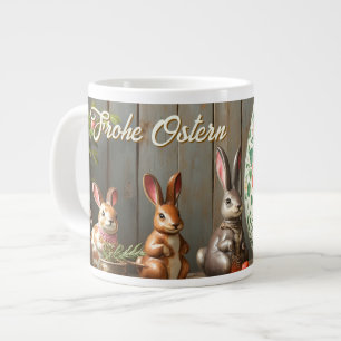 Taza De Café Gigante Magia de primavera con flores y felicidad de conej