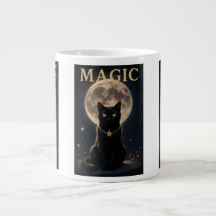 Taza De Café Gigante MÁGICA - Diseño místico de gato negro y luna llena