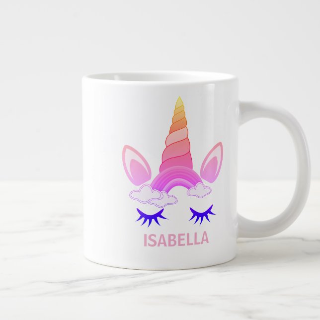 Taza De Café Gigante Magical Unicorn Personalized Name (Derecha)