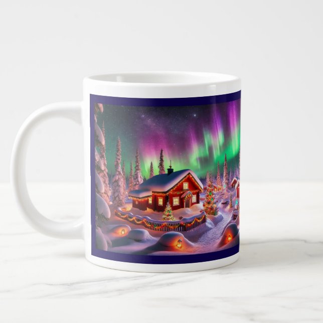 Taza De Café Gigante Magical Winter Wonderland: El pueblo de Santa (Izquierda)