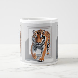 Taza De Café Gigante Majestuoso Ilustracion de tigres 3D   Hiper realis
