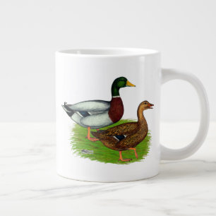 Taza De Café Gigante Mallard Drake y Duck