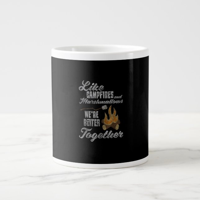 Taza De Café Gigante Malvaviscos de fogata mejor juntos angustiado V (Frente)
