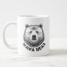 Taza De Café Gigante Mama Bear, Ilustracion de mano dibujada
