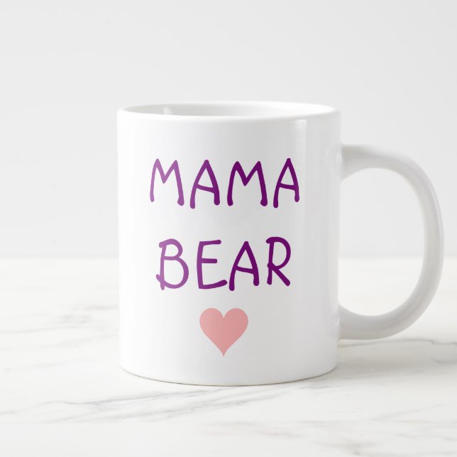 Taza De Café Gigante Mama Bear Pink Heart Mug (Derecha)