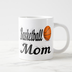 Taza De Café Gigante Mamá de básquetbol mitad texto Café gigante Mug