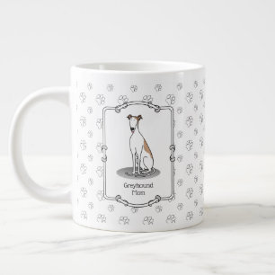 Taza De Café Gigante Mamá de Greyhound (blanca como el hembra) Perro Cu