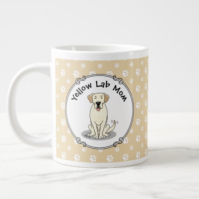 Taza De Café Gigante Mamá de laboratorio amarilla (Labrador Recuperador (Izquierda)