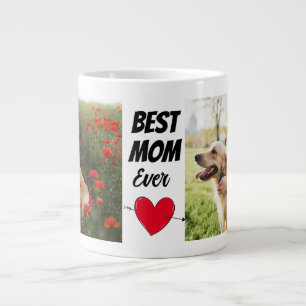 Taza De Café Gigante Mamá de perro personalizada dos fotos y texto