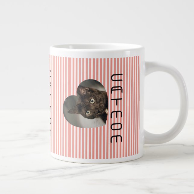 Taza De Café Gigante Mamá del gato dos fotos Mug (Derecha)