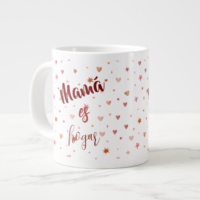 Taza De Café Gigante Mamá dice café Mug (Izquierda)