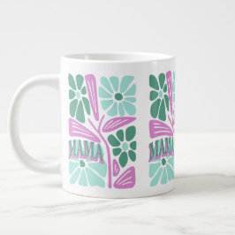 Taza De Café Gigante Mamá Floral Caprichosa 