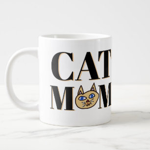 Taza De Café Gigante Mamá Gato Cara de Gato Personalizar Nombre