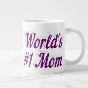 Taza De Café Gigante Mamá medio texto púrpura