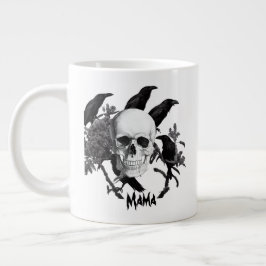 Taza De Café Gigante Mama Skull Y Crows Halloween Jumbo Mug