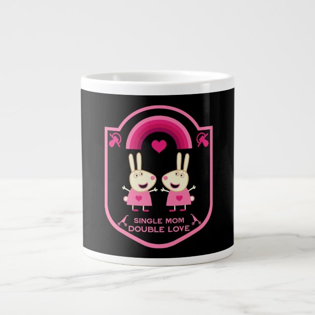 Taza De Café Gigante Mamá Soltera De Gemelos (Frente)
