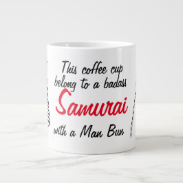 Taza De Café Gigante Man Bun Samurai Humor Mug