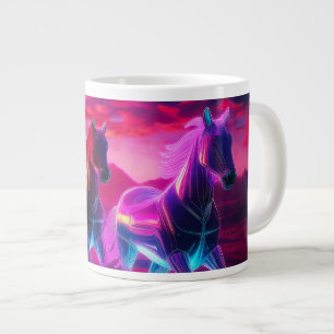 Taza De Café Gigante Manada eléctrica - Caballos de ondas sintéticas