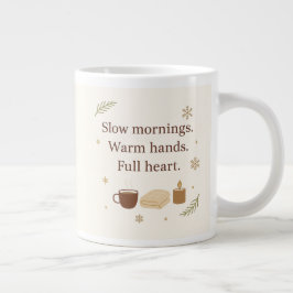 Taza De Café Gigante Mañanas de diciembre | Mañanas lentas. Manos cálid