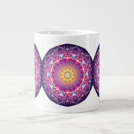 Taza De Café Gigante Mandala coloreada
