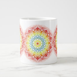 Taza De Café Gigante Mandala coloreada