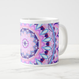 Taza De Café Gigante Mandala de base púrpura