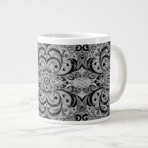Taza De Café Gigante Mandalas Sinfonía de Color – Floral Psicodélico Au