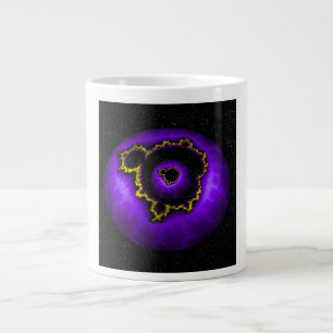 Taza De Café Gigante Mandelbrot Púrpura En Un Mandelbrot