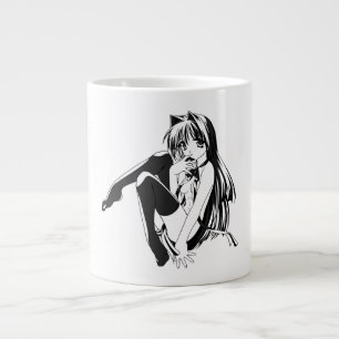 Taza De Café Gigante Manga, Neko Catgirl Furry Kawaii Loli