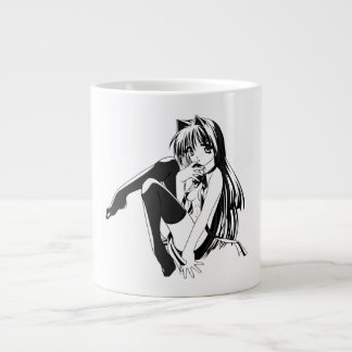 Taza De Café Gigante Manga, Neko Catgirl Furry Kawaii Loli