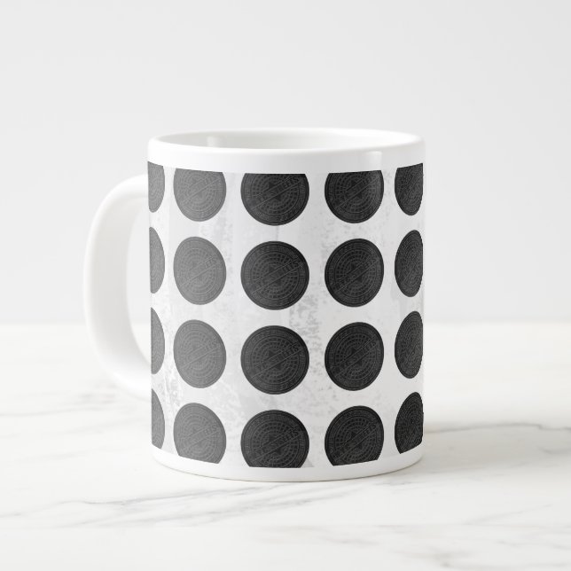 Taza De Café Gigante Manhole Cubre Mármol Negro (Izquierda)