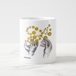 Taza De Café Gigante Manos extendidas hacia el futuro