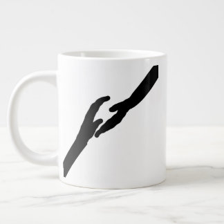 Taza De Café Gigante Manos minimalistas tocando arte de línea Emocional