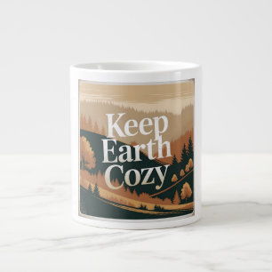 Taza De Café Gigante Mantén la Tierra Acogedora Arte Ecológico Aventura