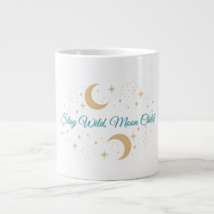 Taza De Café Gigante Mantén salvaje niño de la luna – Arte minimalista 