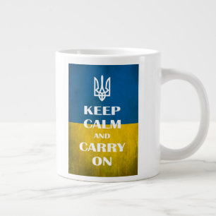 Taza De Café Gigante Mantengan la calma y sigan con el tridente del emb