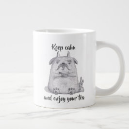 Taza De Café Gigante Manténgase tranquilo y disfrute de su té/monstruo