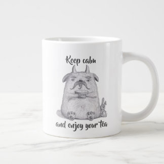 Taza De Café Gigante Manténgase tranquilo y disfrute de su té/monstruo